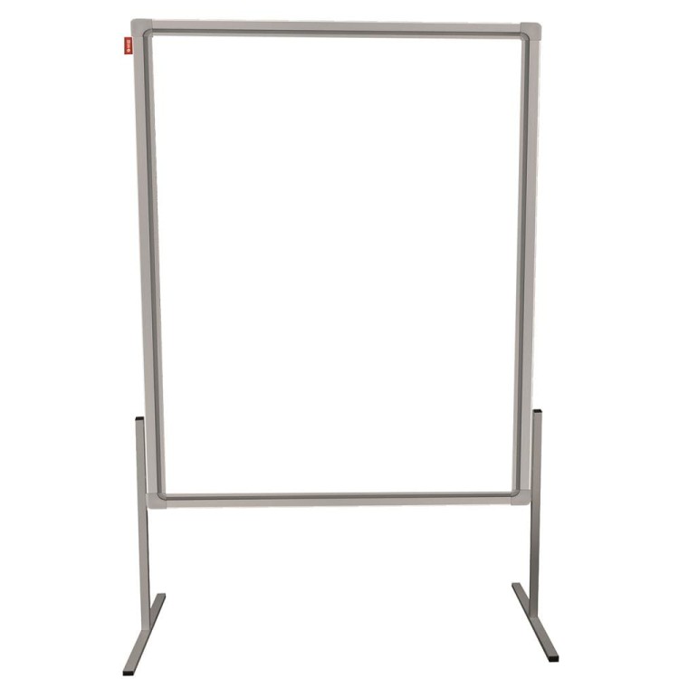 Tablica moderacyjna MEMOBE dwustronnie suchościerana magnetyczna biała, rama aluminiowa Prestige, 120x150 cm