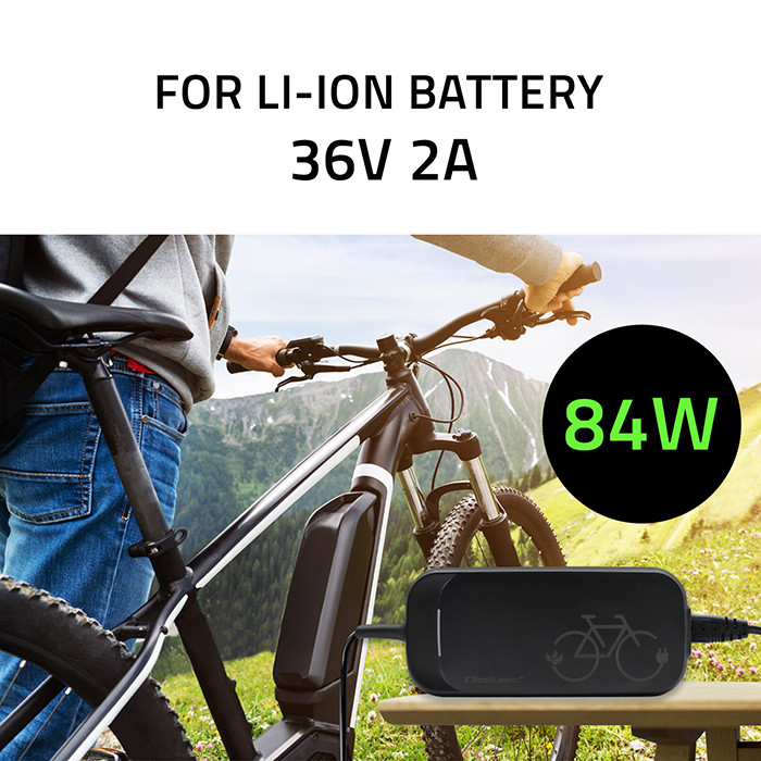 Wodoodporna ładowarka Qoltec IP54 do e-bike