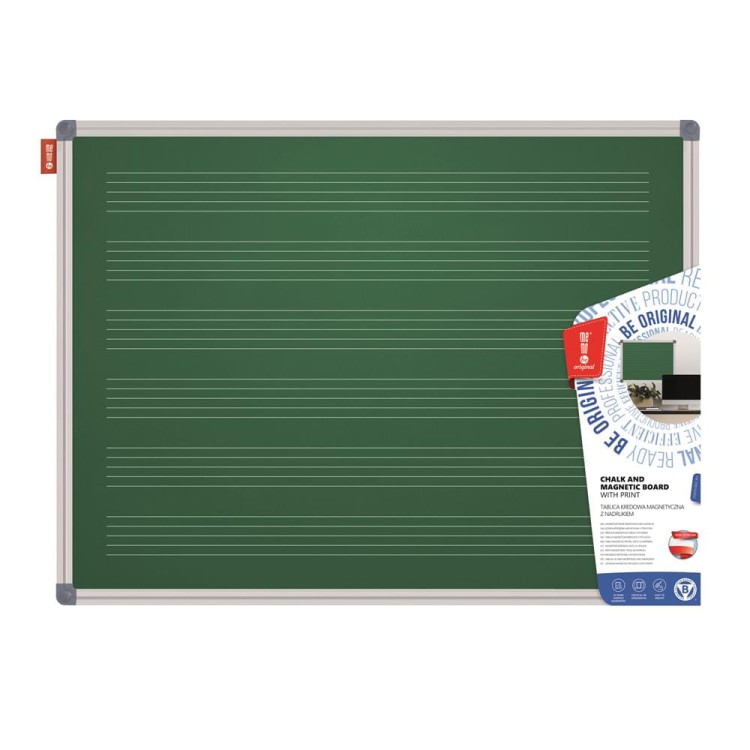Tablica z nadrukiem pięciolinii MEMOBE 170x100 cm, kredowa magnetyczna zielona
