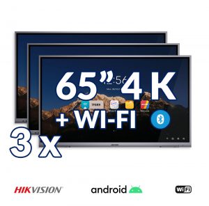 Aktywna Tablica - Zestaw 3x Monitor interaktywny HIKVISION 65” 4K z Androidem 8.0